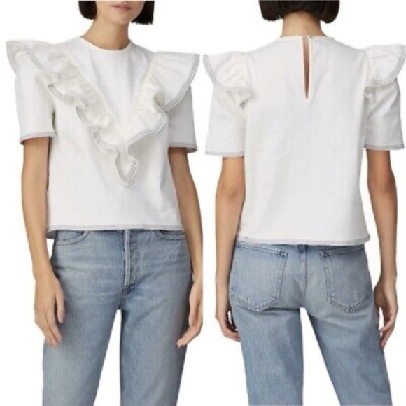SAYLOR Harriette Denim White Top - Picture 1 of 9